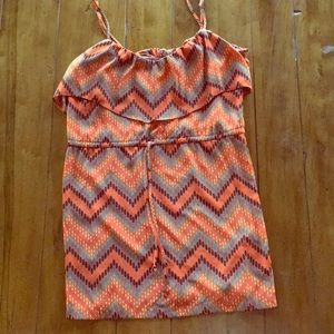 Glam Burnt Orange chevron print dress
