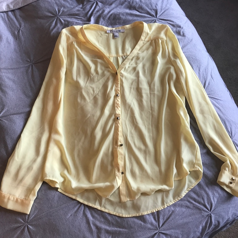 Yellow button down