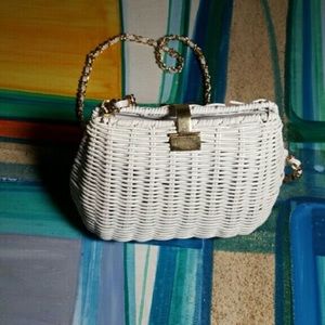 Rattan White Purse