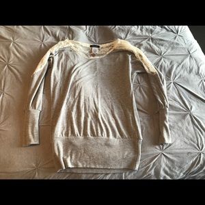 Grey sweater w/ lace