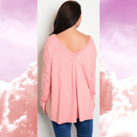 RESERVED Fav Plus Coral Long Sleeve Tunic - Picture 6 of 7