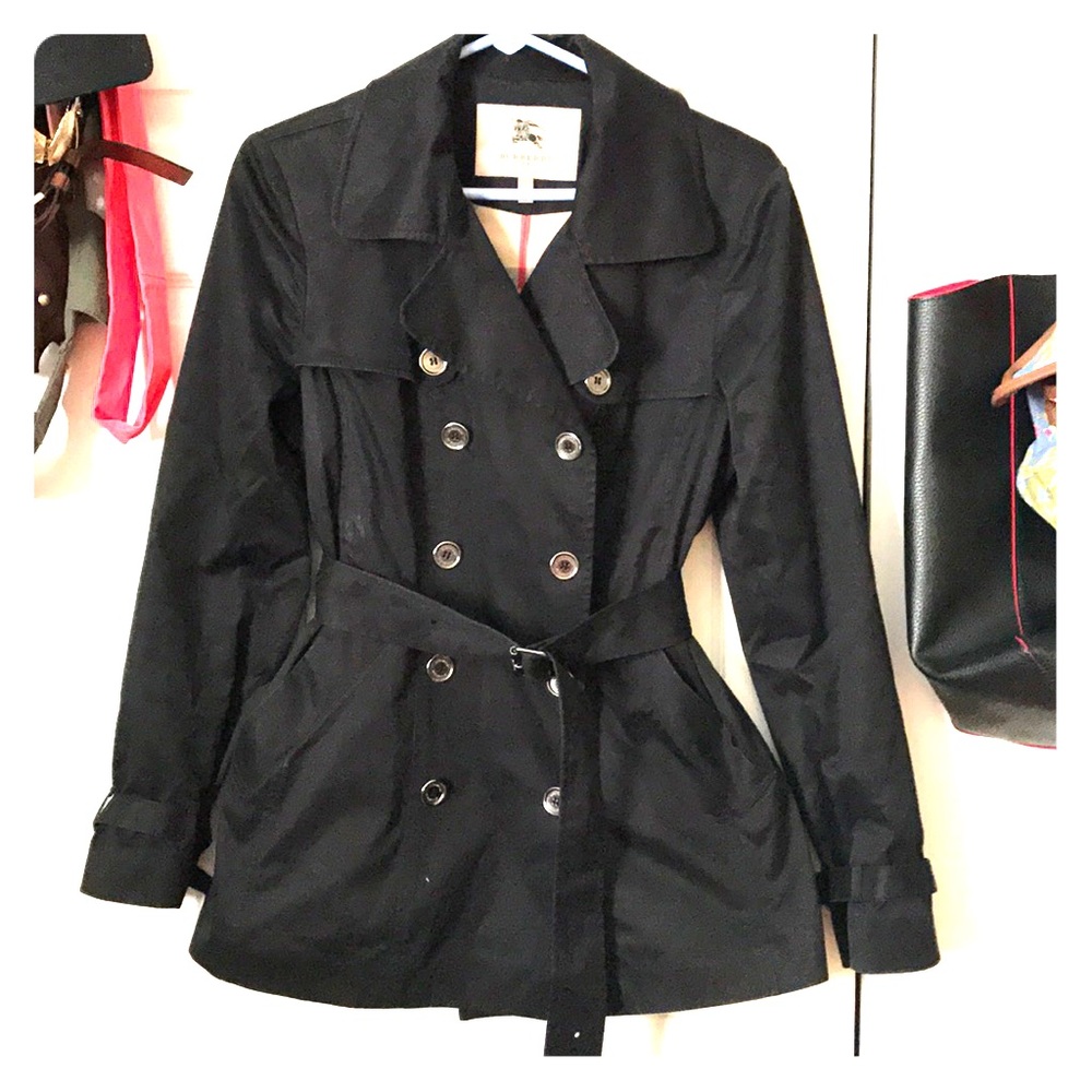 Burberry London black pea coat double breasted