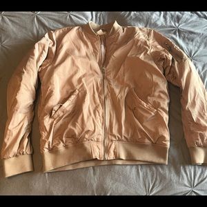 Puffy tan bomber jacket