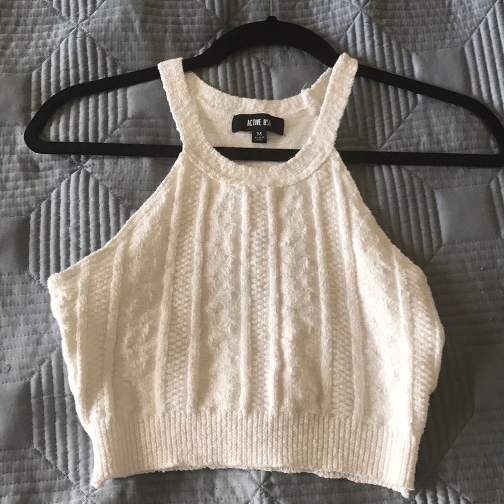 Knit halter crop top