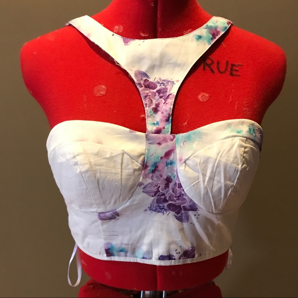 Gorgeous White & Floral Crop Top