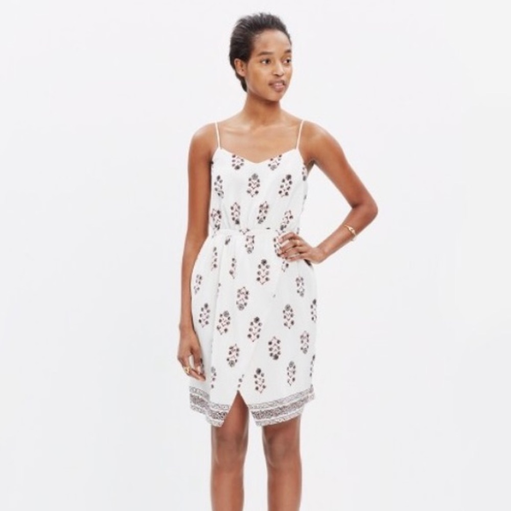 Madewell Silk Sandstar Dress in vinefloral print
