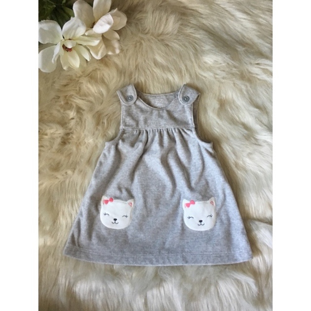 Girls' Gray Microfleece Dress 6 Months