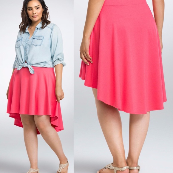 torrid Dresses & Skirts - New TORRID Coral High-low Ponte Knit Skater Skirt