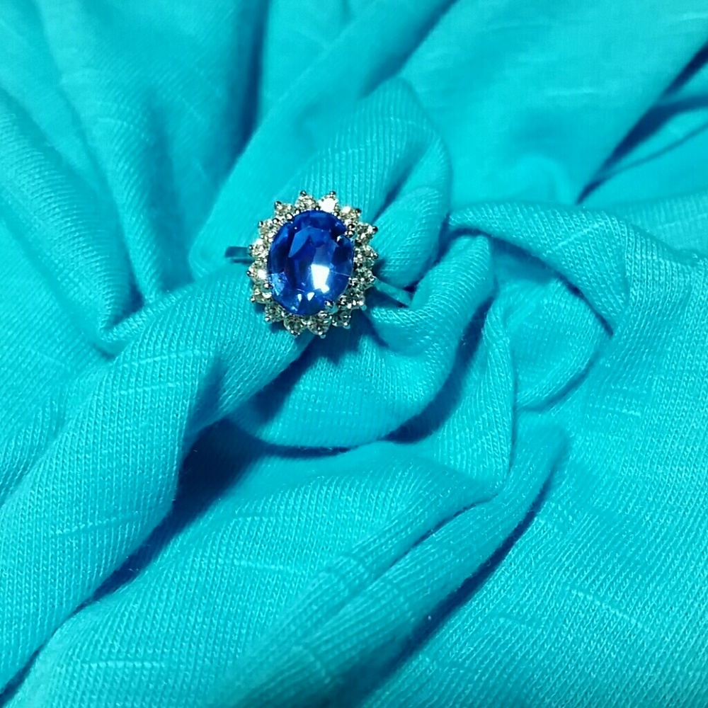 Beautiful blue and silver ring.