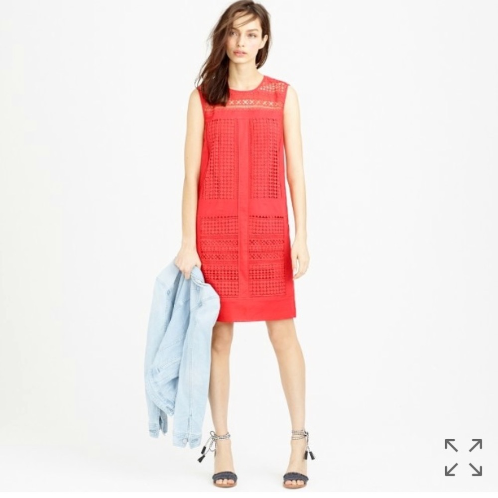 🕶 J.Crew Sleeveless geo-lace shift dress