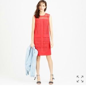 🕶 J.Crew Sleeveless geo-lace shift dress