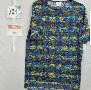 Xxs Irma green and blue lularoe