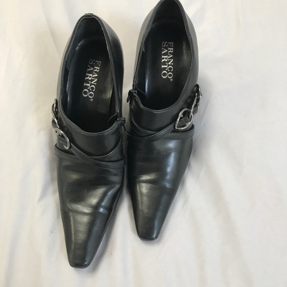 Franco Sarto sz 6 black bootie 3.5" heels