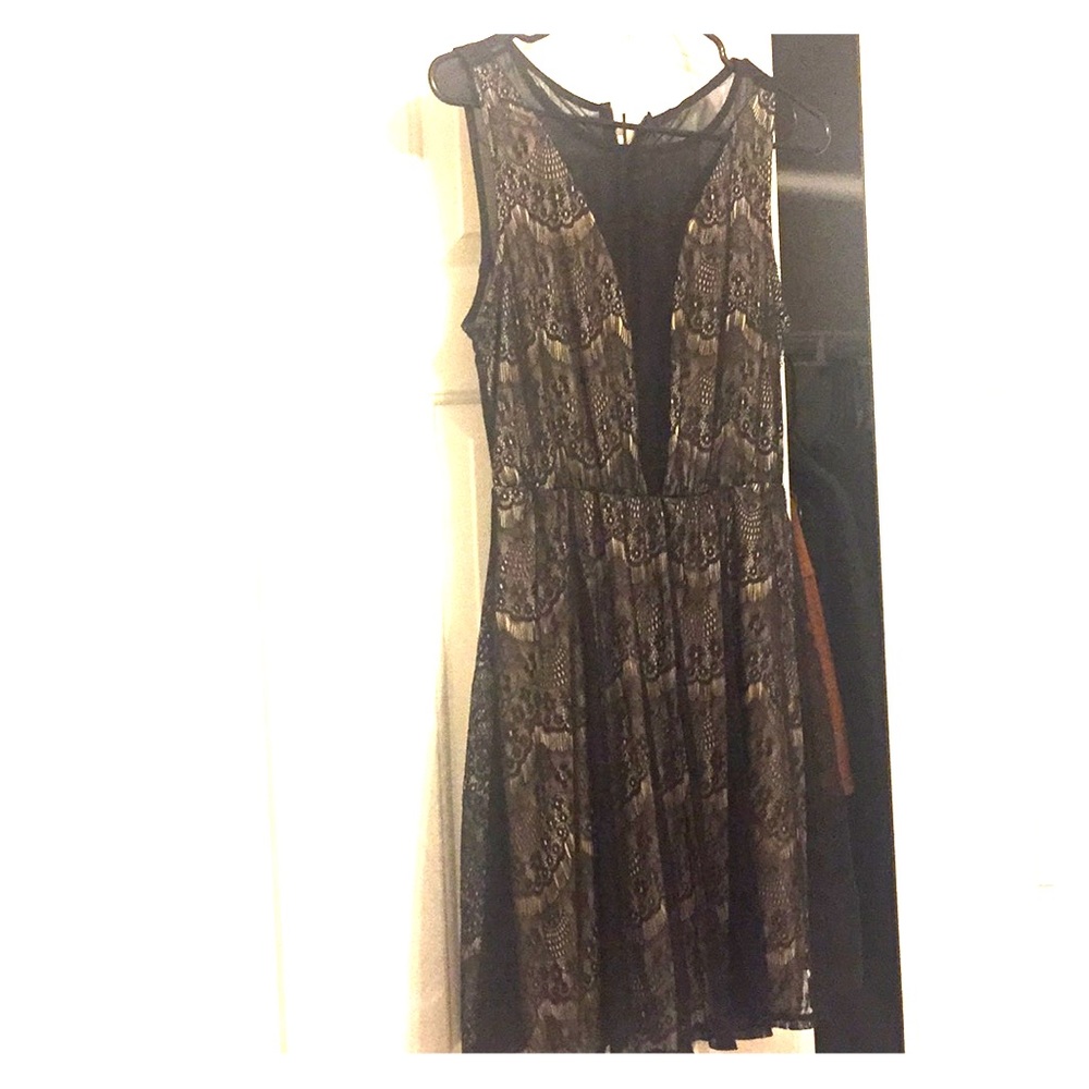 low V little black dress.