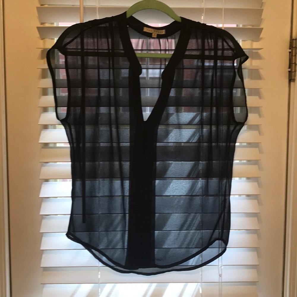 Black see-through blouse