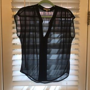 Black see-through blouse