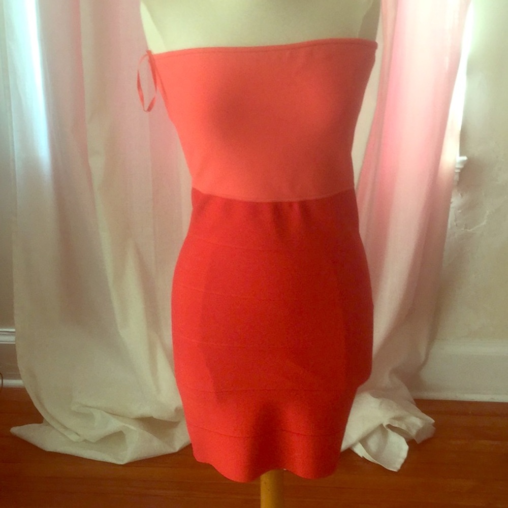 BCBG MaxAzria Strapless Two Tone Bandage Dress-NWT