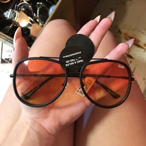 QUAY black and orange sunglasses NORDSTROMS