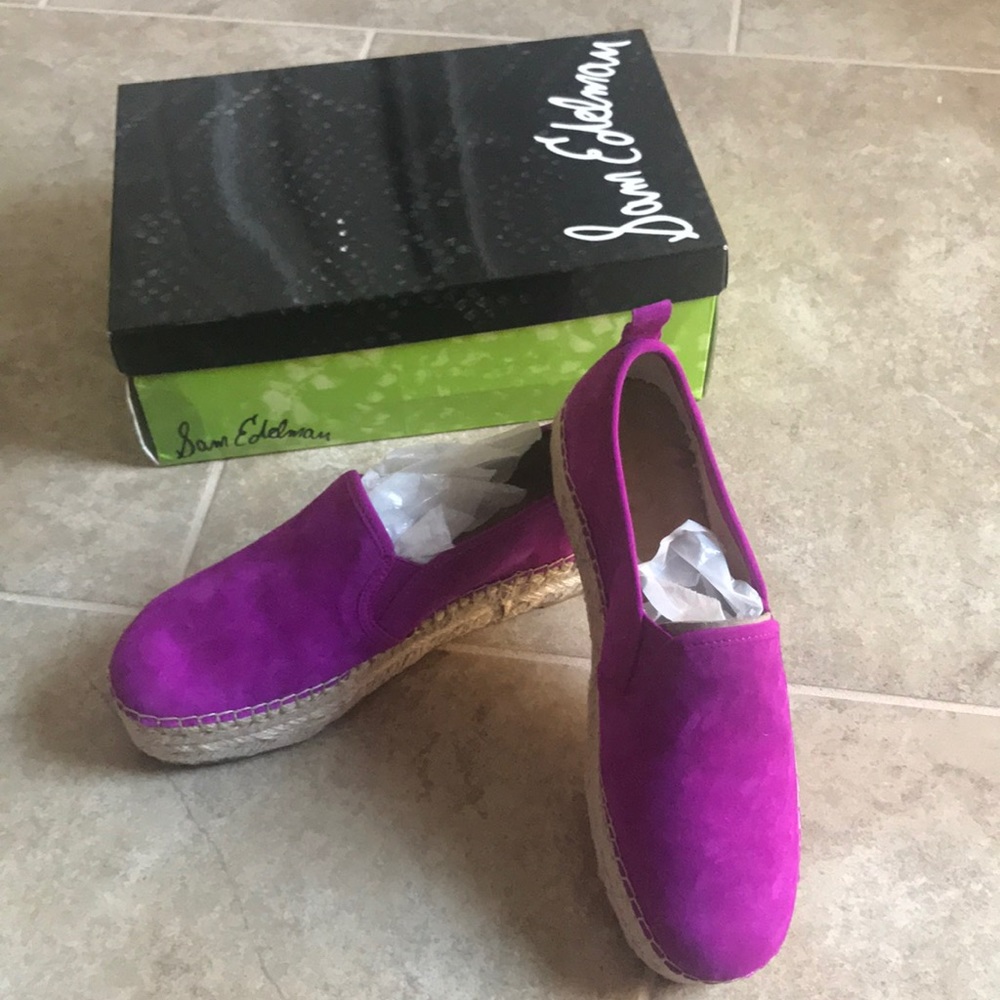 Sam Edelman Carrin fuchsia espadrille suede shoes