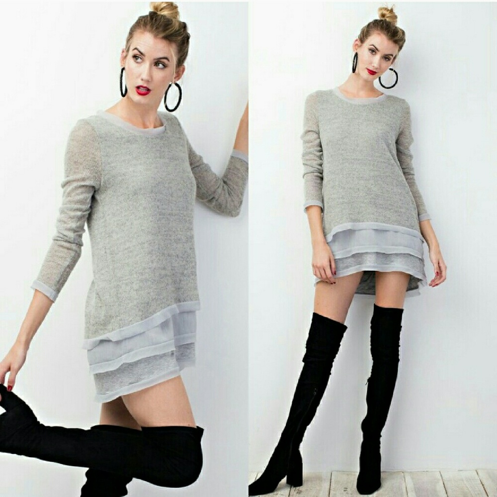 *HP* ▪︎Sweater With Chiffon Layer Detail▪︎