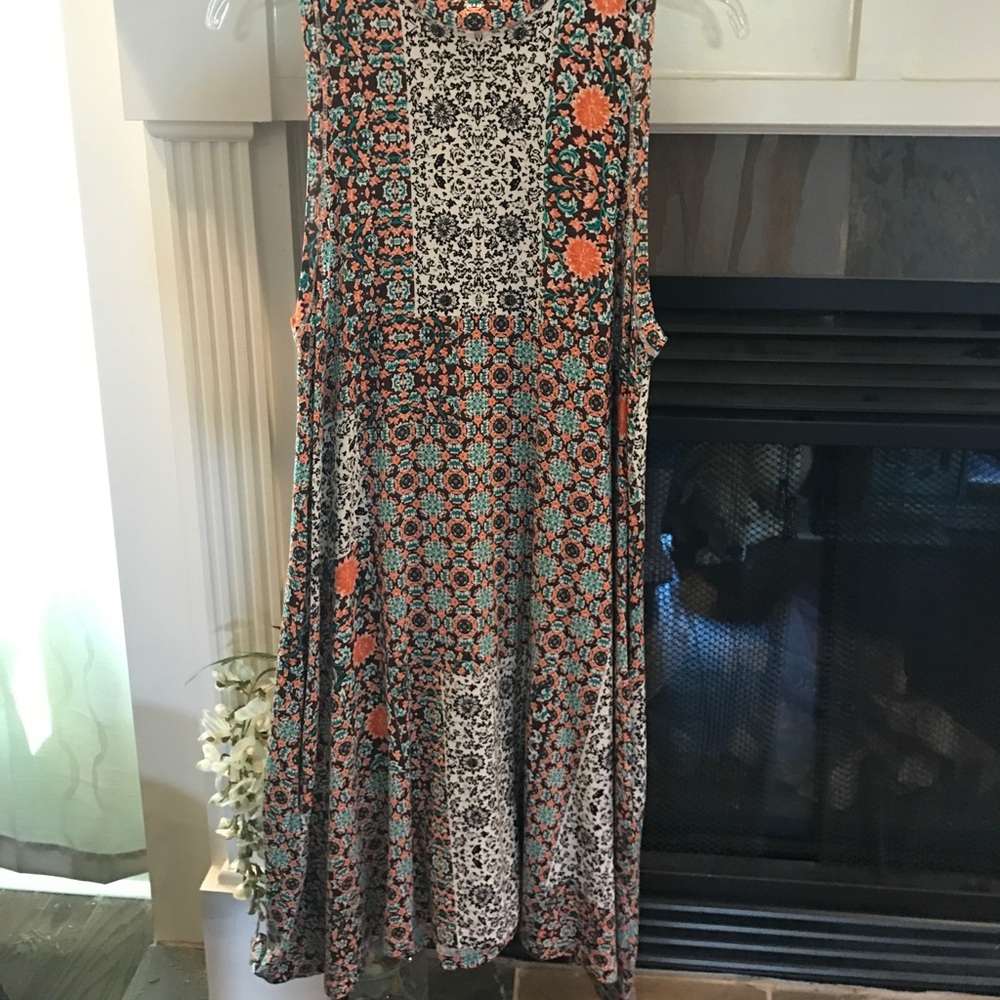 Anthropologie print block swing dress