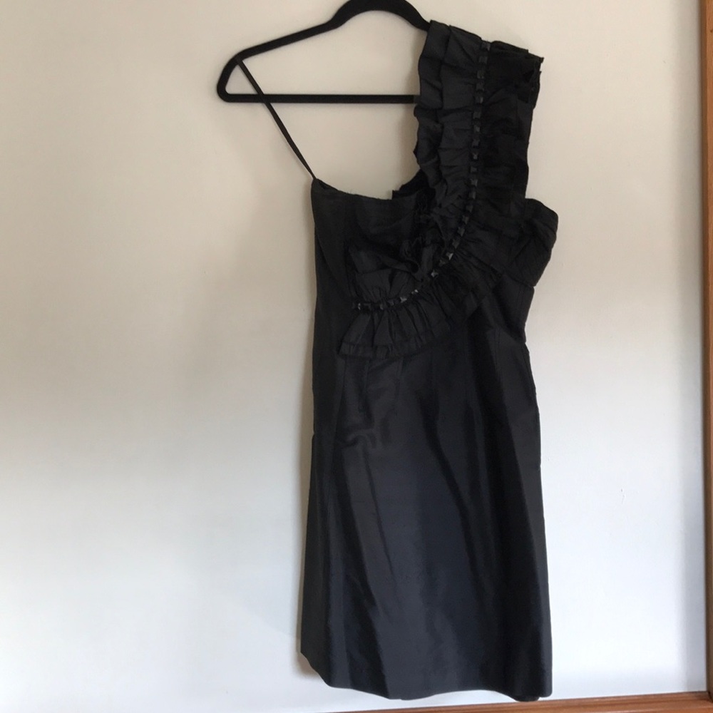 One Shoulder Ruffled Cocktail Dress