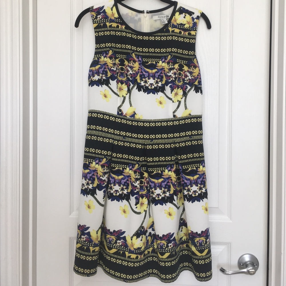 F21 floral sleeveless dress