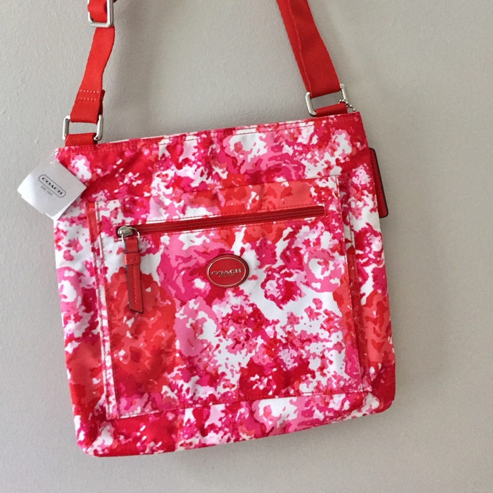 COACH Floral print cross body purse