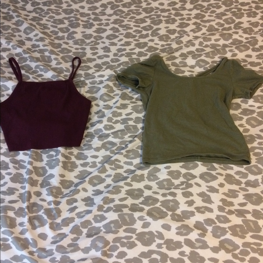 Maroon American eagle crop top