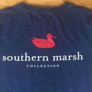 Southern Marsh SS t-shirt Navy with Red