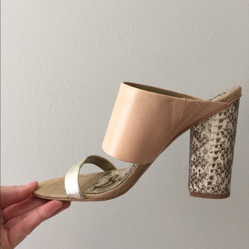 Sam Edelman nude and silver heels - Picture 2 of 3