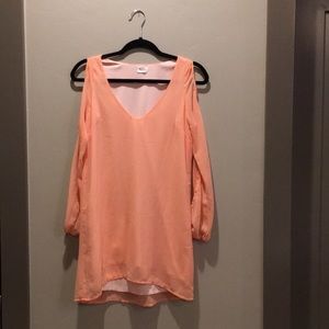 Tobi Long Sleeve Peekaboo Arm Shift Dress