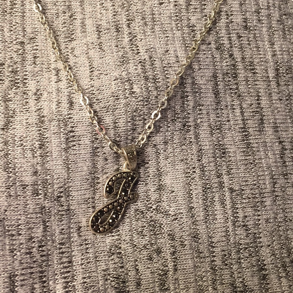 "J" Pendant with necklace