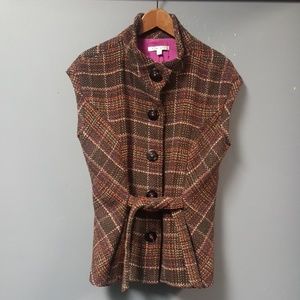 CAbi checks vest tie front