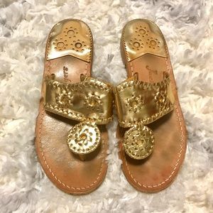 Gold Jack Rogers Hamptons Sandal