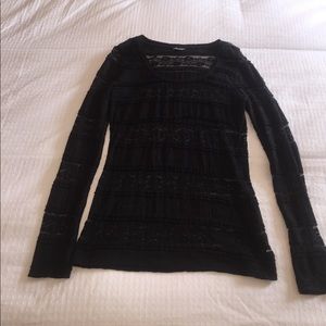 Express black laced long sleeve top