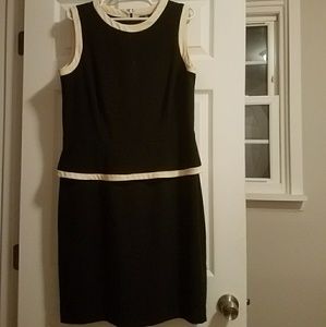 Black and Cream Peplum Dress