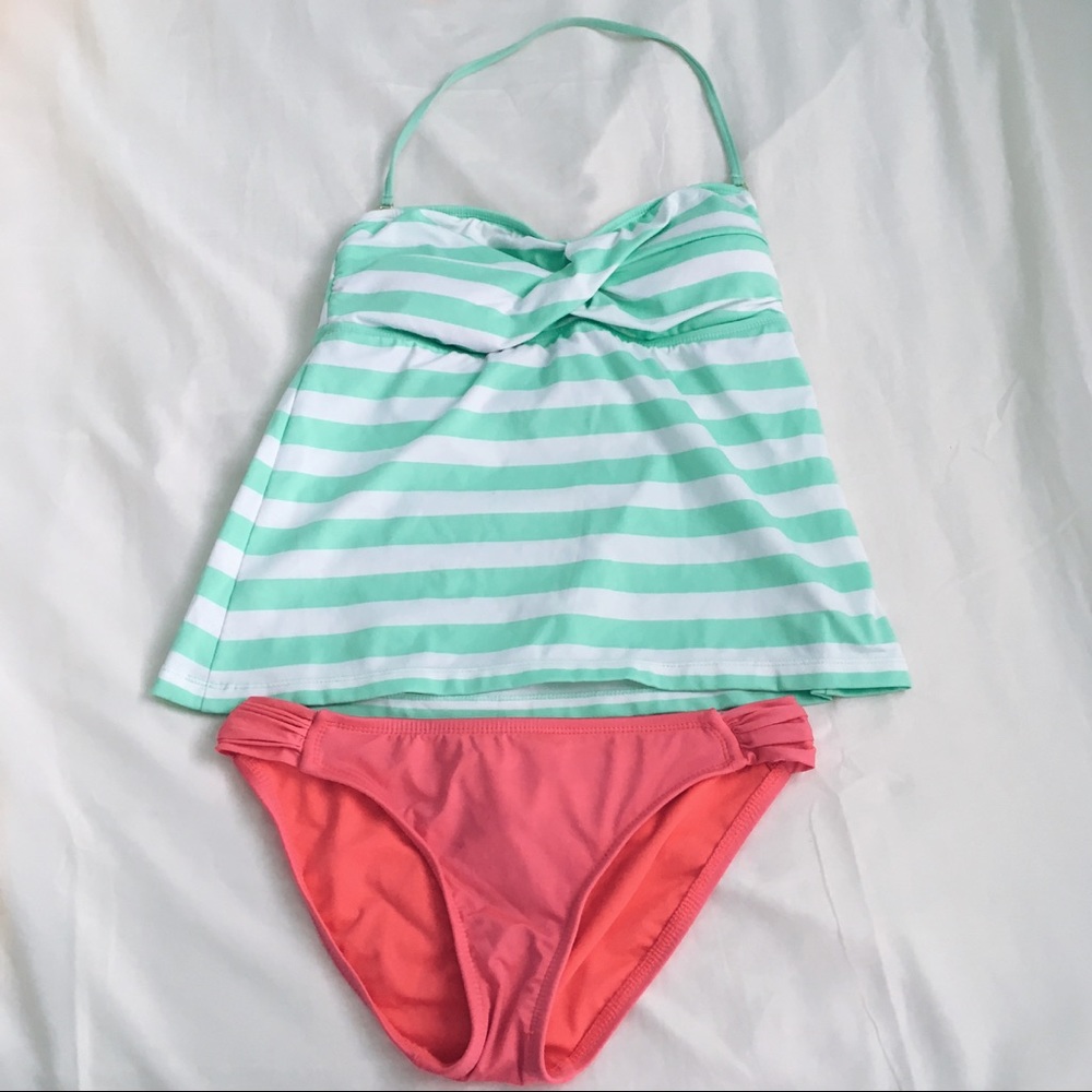 Pink and Teal Tankini