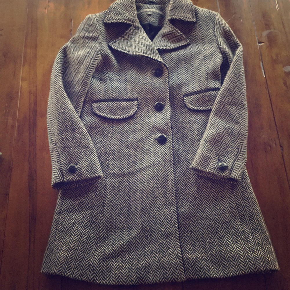 Black Chevron Pea Coat