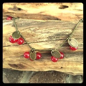 Boho red crystal charm bracelet