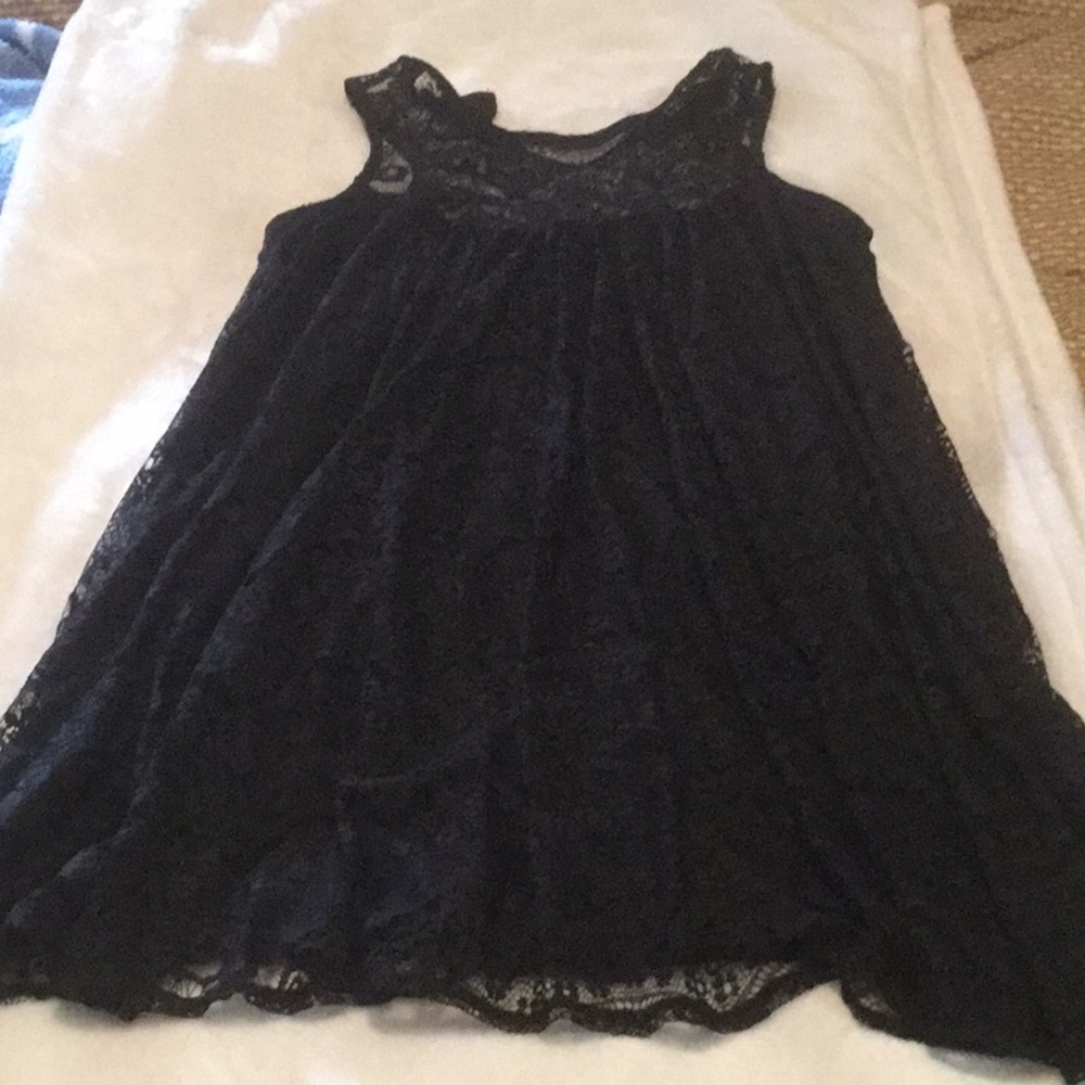 Black lace swing dress