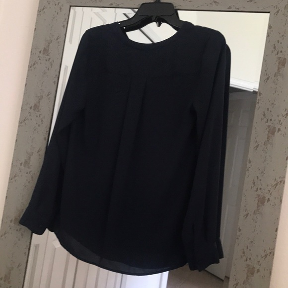 International Concepts pintuck swing Blouse {navy} - Picture 2 of 5