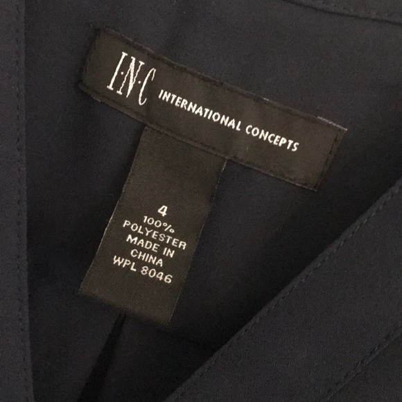 International Concepts pintuck swing Blouse {navy} - Picture 3 of 5