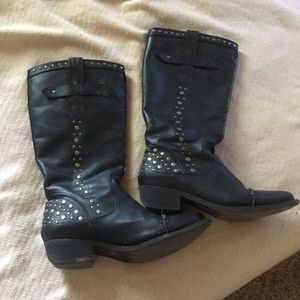 Studded black boot