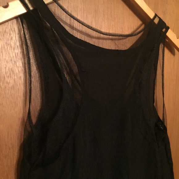 Mesh Black Rouched Tank - Picture 5 of 5