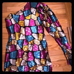 Handmade sequin one sleeve dress size 10/12