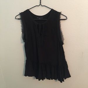 Black Ruffle Top