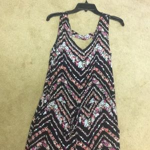 Black and multi color flower design jumpsuit