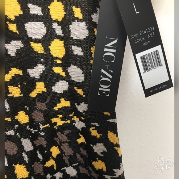 ✨SOLD✨NIC+ZOE Textural dots Knit dress (L) NWT - Picture 3 of 6