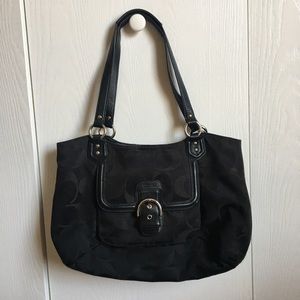 Coach purse, Black Logo with Buckle